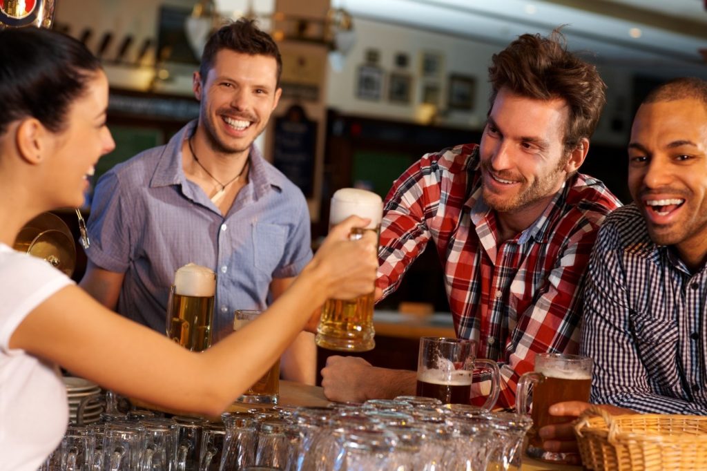 group of friends drinking beer