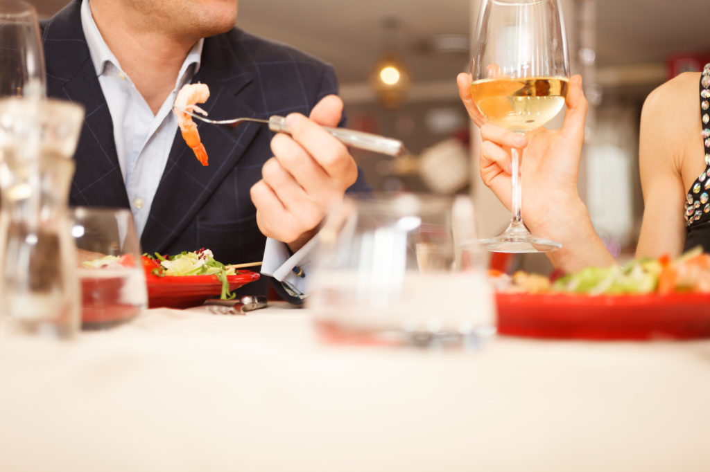 Couple having dinner in a restaurant